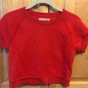 Reformation Red shirt sleeved cropped Sweatshirt